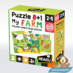 Headu: Az én farmom kétoldalas logikai fejlesztő puzzle (8+1 kép, 32 db)