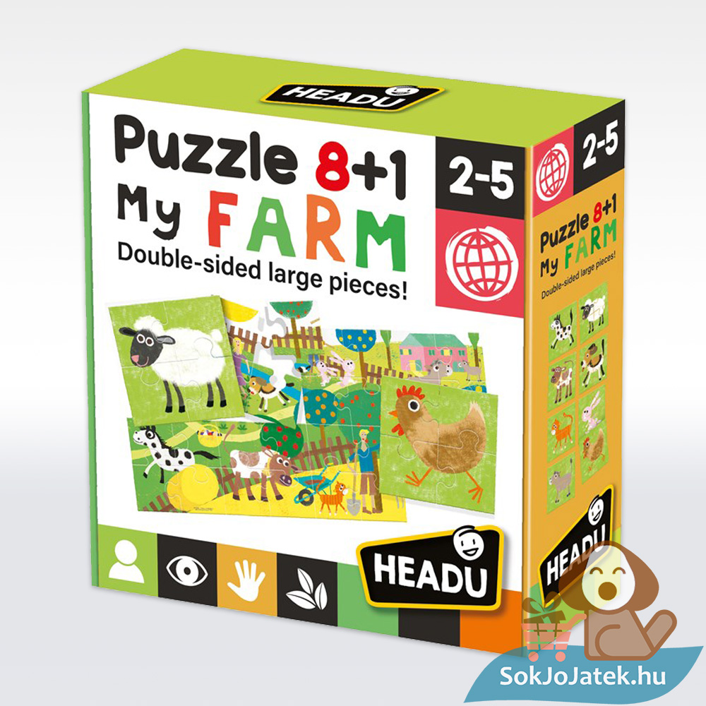 Headu: Az én farmom kétoldalas logikai fejlesztő puzzle (8+1 kép, 32 db)
