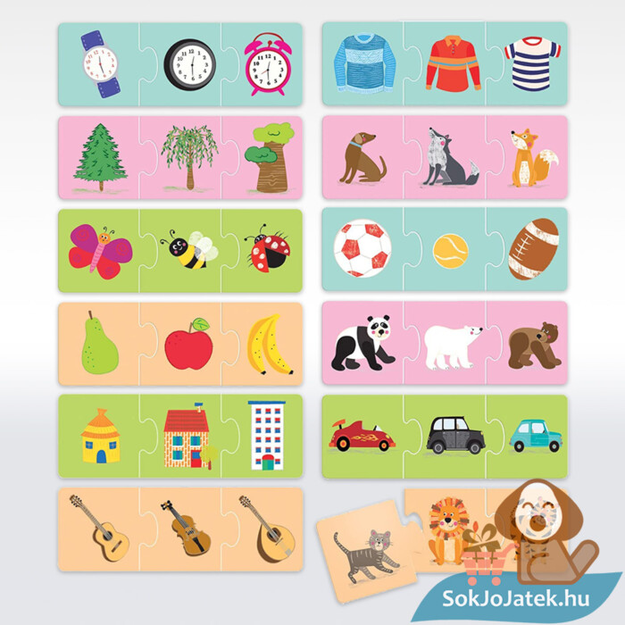 Headu: Hasonlóságok, 36 db-os logikai fejlesztő puzzle tartalma