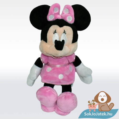 Mickey egér és barátai: Minnie egér plüssfigura pöttyös ruhában (30 cm)