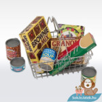 Szerepjáték: Fém bevásárlókosár élelmiszerekkel a kosárban (Melissa & Doug)