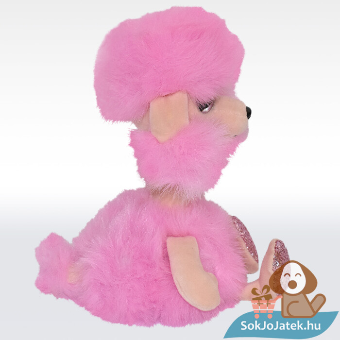 Ty Beanie Boos: Camilla, a rózsaszin, hosszú nyakú plüss pudli, oldalról (15 cm)