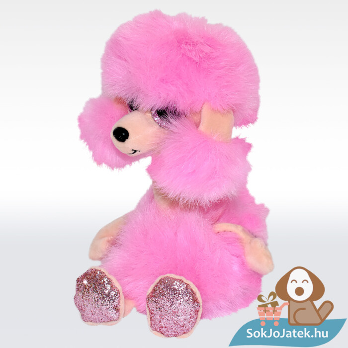 Ty Beanie Boos: Camilla, a rózsaszin, hosszú nyakú plüss pudli, balról (15 cm)