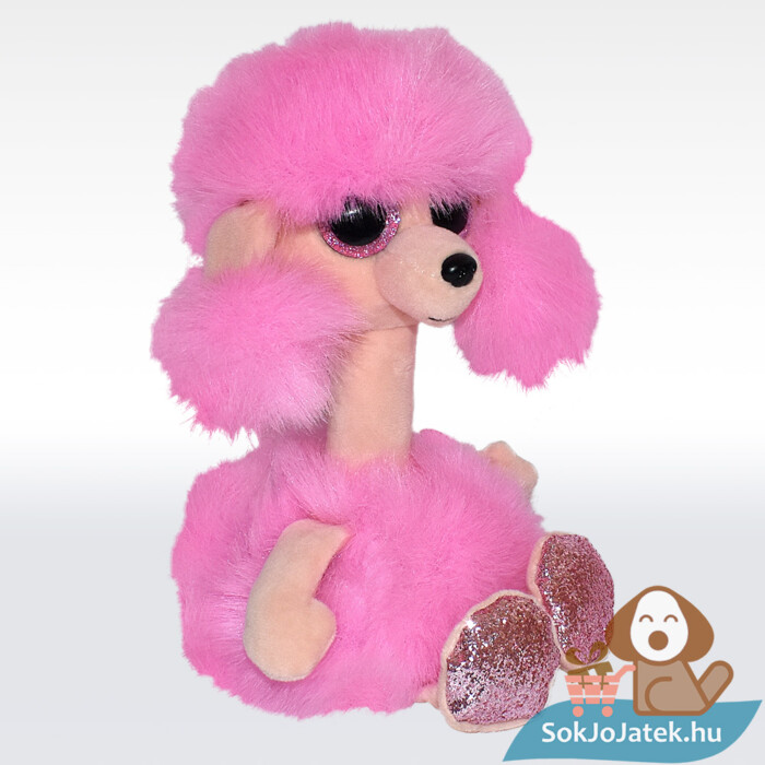 Ty Beanie Boos: Camilla, a rózsaszin, hosszú nyakú plüss pudli, jobbról (15 cm)