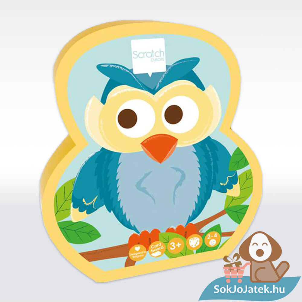 Bagoly forma puzzle dobókockával 5×4 db (Scratch Europe)