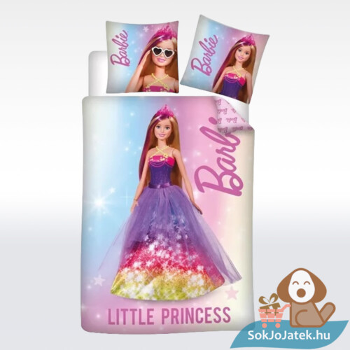 Barbie: Barbie hercegnő mintás, Little Princess feliratos pamut ágyneműhuzat