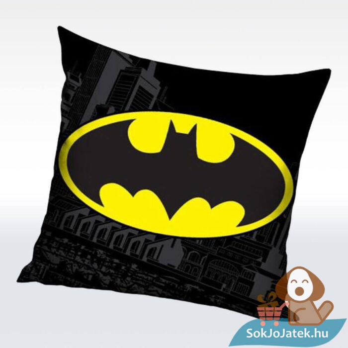 Batman: A Batman jel mintás fekete díszpárna (40×40 cm)