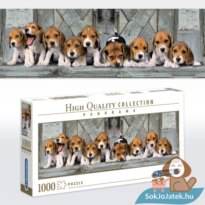 Beagle kutyák panoráma puzzle, 1000 db (Clementoni 39435)