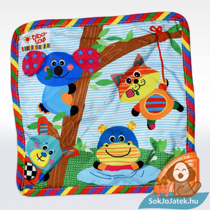 Cukikölyök: Kék kutyus plüss bébi szundikendő, rágókával, 20 cm (Biba Toys) alulról