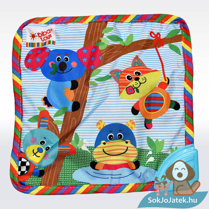 Cukikölyök rózsaszín nyuszi plüss bébi szundikendő rágókával, 20 cm (Biba Toys) alulról