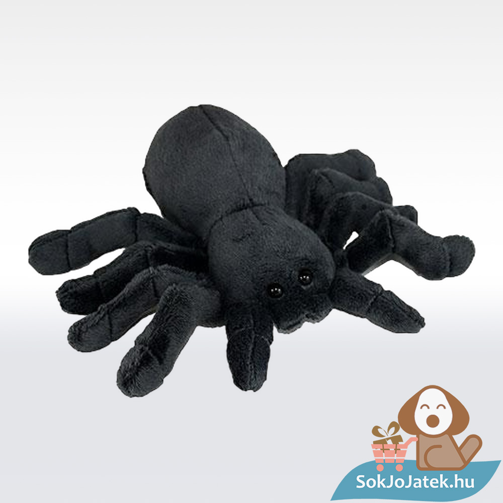 Élethű fekete plüss tarantula pók (17 cm)