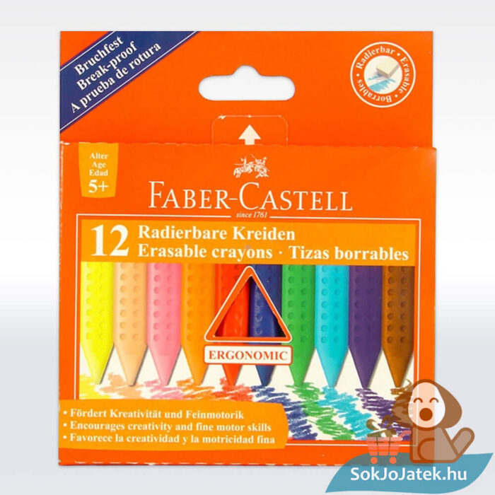 12 darabos radírozható vékony zsírkréta készlet (Faber-Castell)