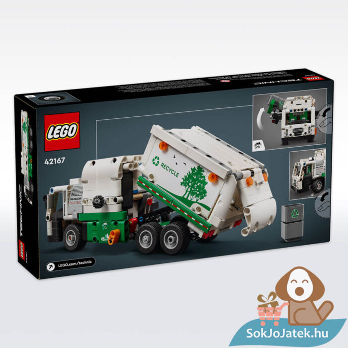 Mack LR elektromos kukásautó doboza hátulról (Lego Technic 42167)