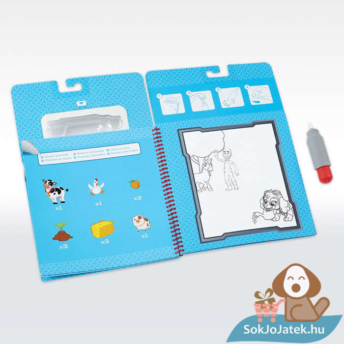 Mancs Őrjárat: Skye rajzolás vízzel kreatív rajzoló szett kicsomagolva (Melissa & Doug Water Wow)