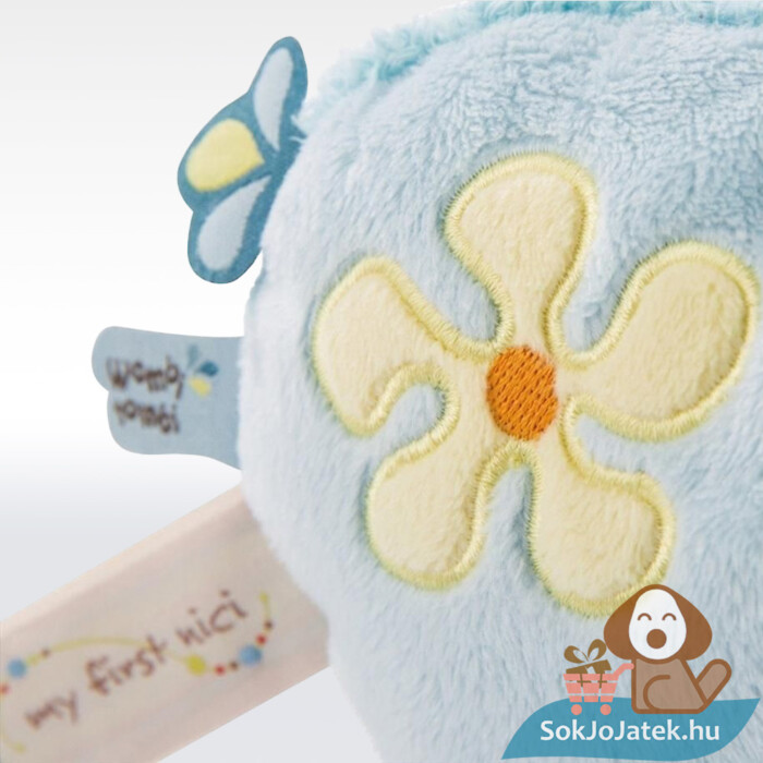 My First Nici: Manuffi zenélő plüss kék orrszarvú mintája (20 cm, Wombitombi 46579)