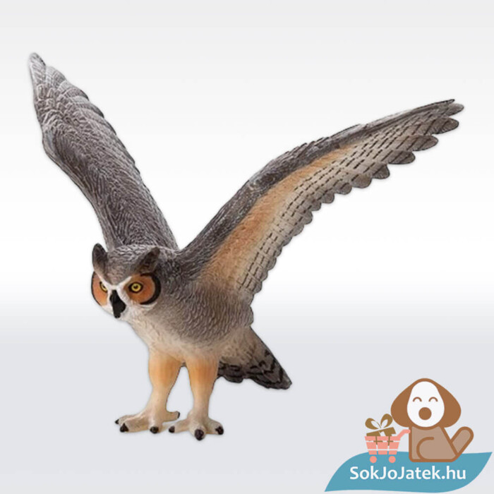 Nagy füles bagoly, amerikai uhu gumírozott figura (Mojo, Animal Planet)
