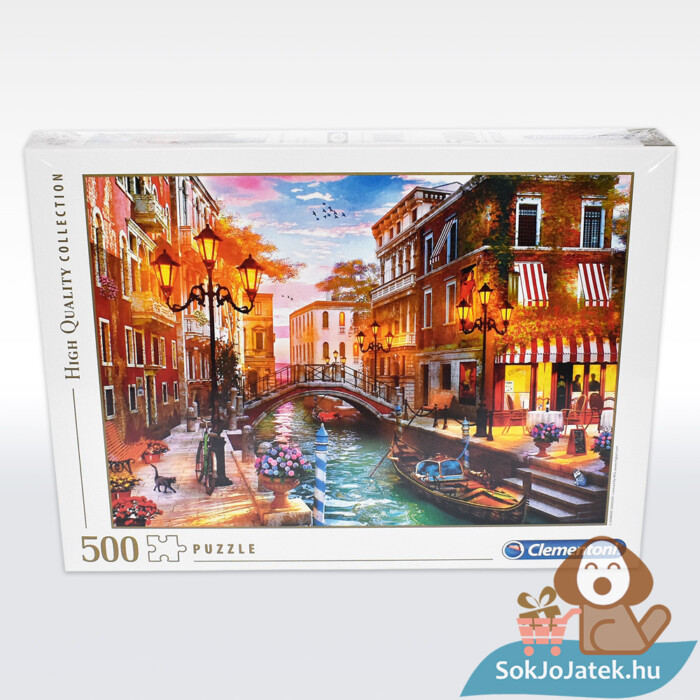 Naplemente Velencében puzzle doboza előről, 500 db (Clementoni 35063)