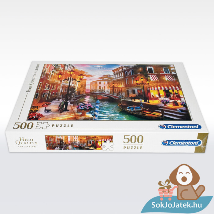 Naplemente Velencében puzzle doboza fektetve, 500 db (Clementoni 35063)