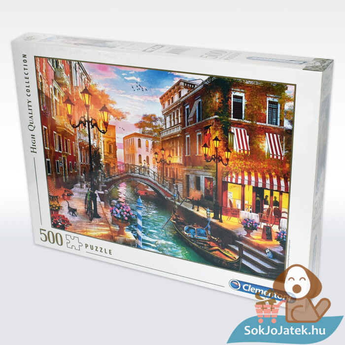 Naplemente Velencében puzzle doboza jobbról, 500 db (Clementoni 35063)