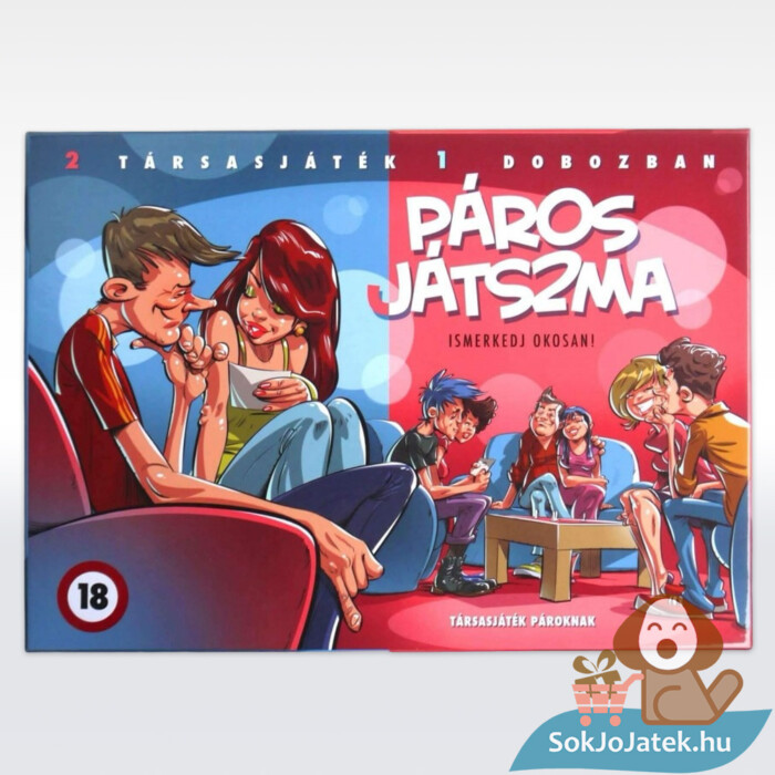 Páros játszma: Ismerkedj okosan, 2 az 1-ben felnőtt társasjáték doboza előről