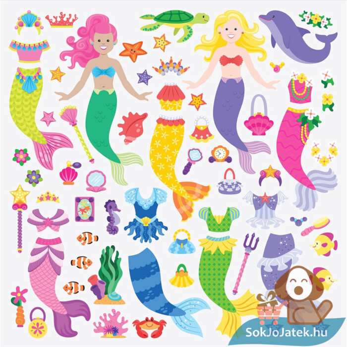 Pufi matrica: Hableány kreatív játék matricái (Melissa & Doug 9413)