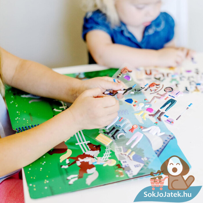 Pufi matrica: Lovas klub, kreatív foglalkoztató füzet, gyerekeknek (Melissa & Doug, 9410)