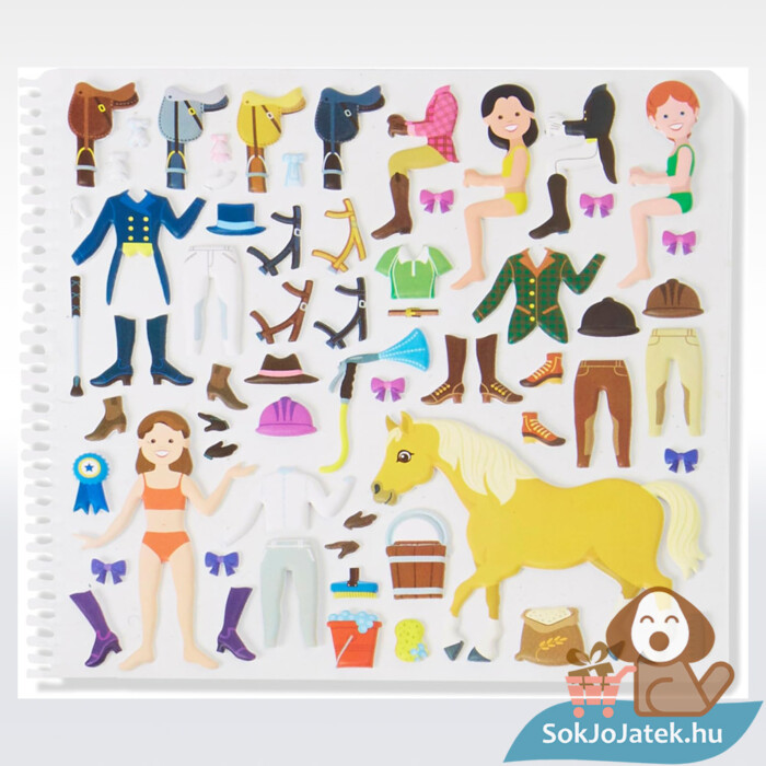 Pufi matrica: Lovas klub, kreatív foglalkoztató füzet matricái (Melissa & Doug, 9410)