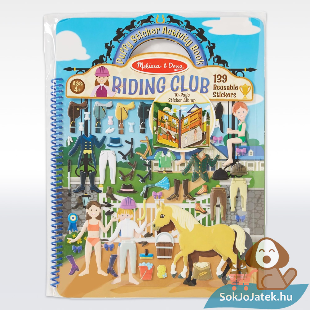 Pufi matrica: Lovas klub, kreatív foglalkoztató füzet (Melissa & Doug, 9410)