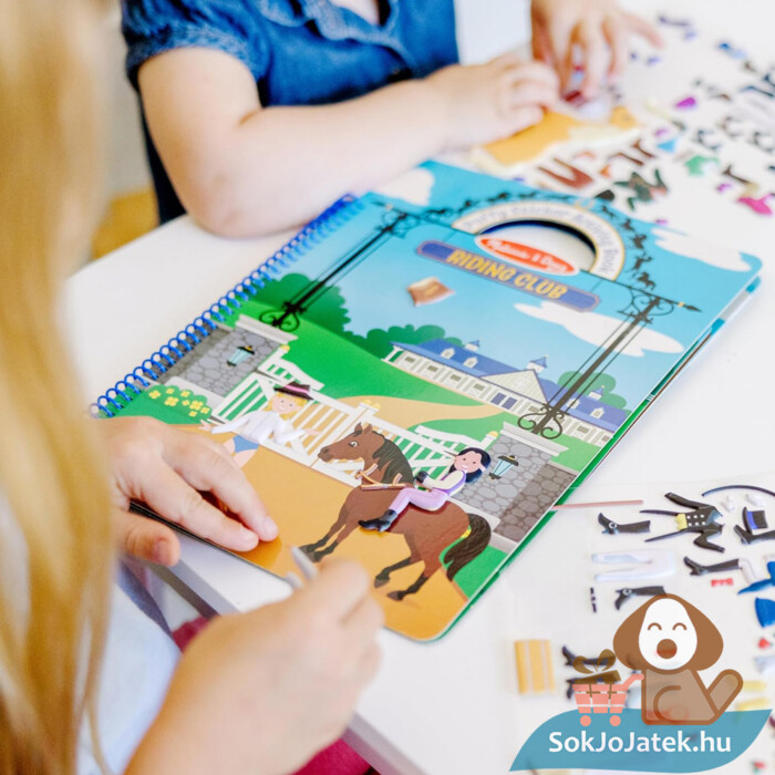 Pufi matrica: Lovas klub, kreatív foglalkoztató füzet, ragasztás közben (Melissa & Doug, 9410)