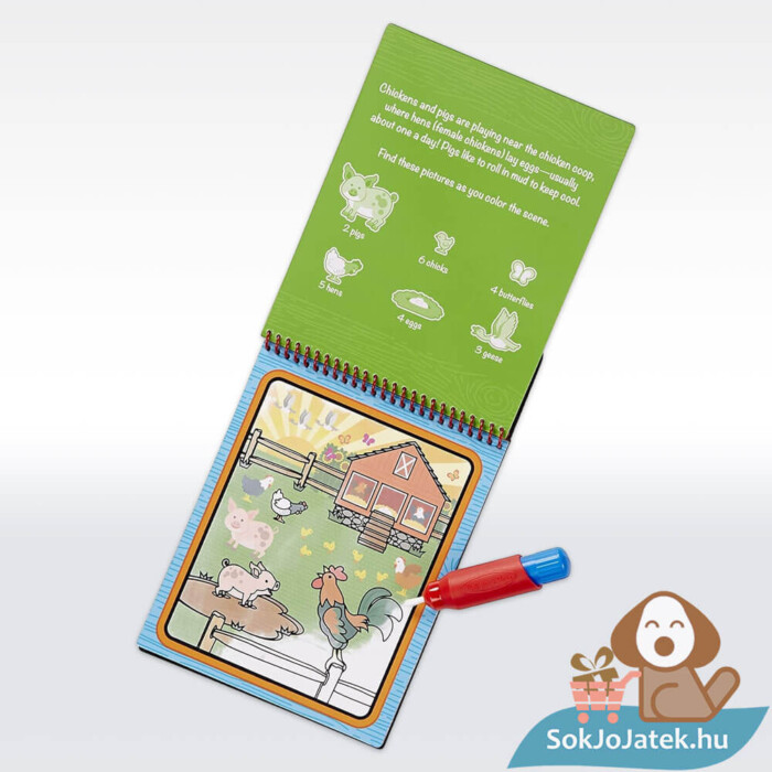 Rajzolás vízzel: A Farm állatai kinyitva (Melissa & Doug Water Wow) kreatív játék