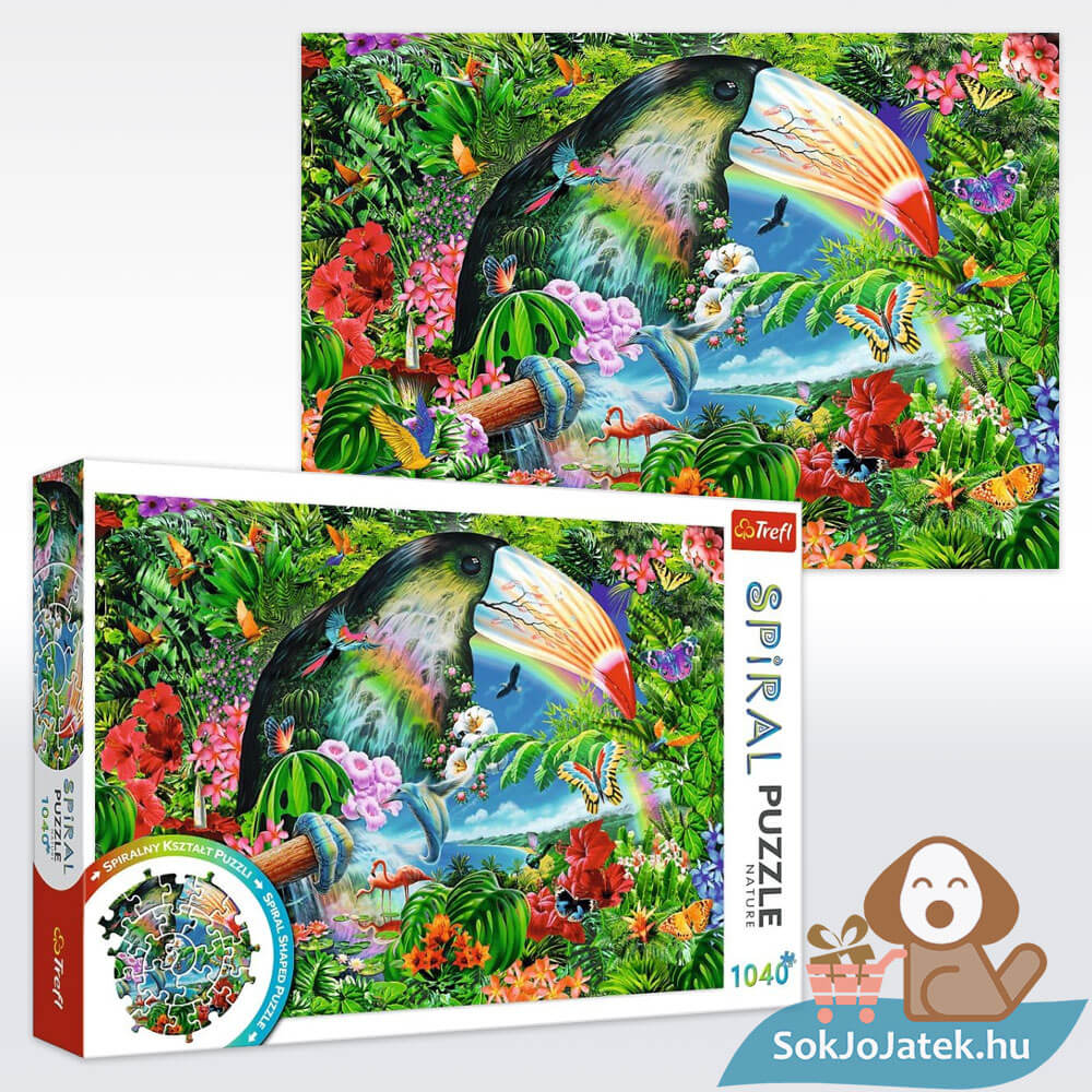 Spiral Puzzle: Trópusi állatok (Tropical animals), 1040 db (Trefl 40014)