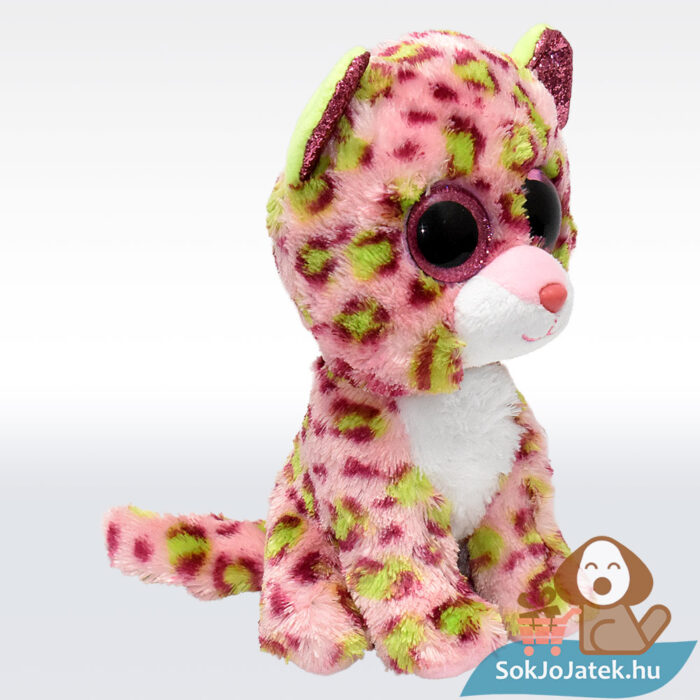 TY Beanie Boos: Lainey, a rózsaszín plüss leopárd jobbról (15 cm)