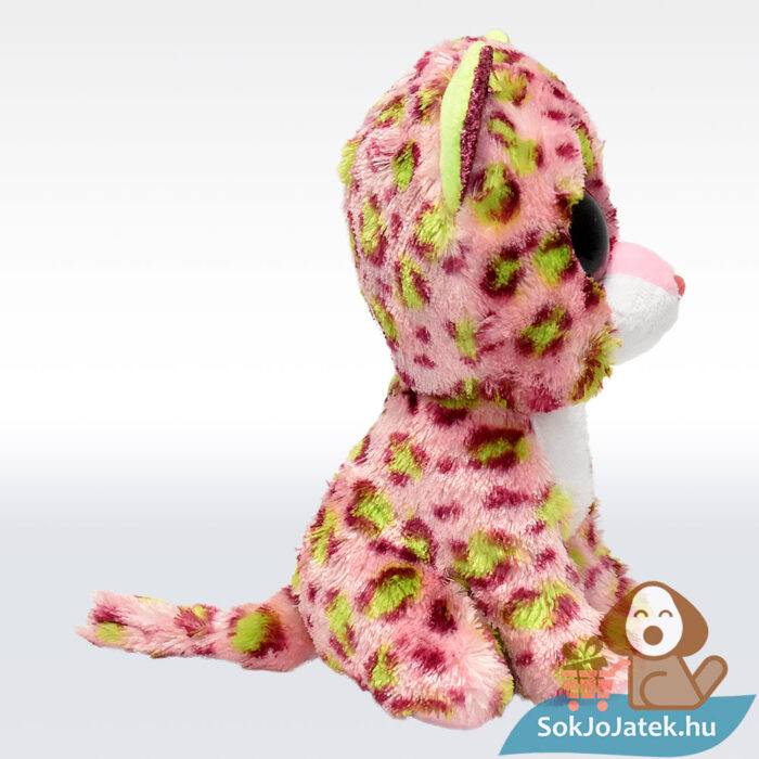 TY Beanie Boos: Lainey, a rózsaszín plüss leopárd oldalról (15 cm)