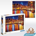 Amszterdam gyönyörű éjszakai fényei puzzle, 500 db (Clementoni 35037)