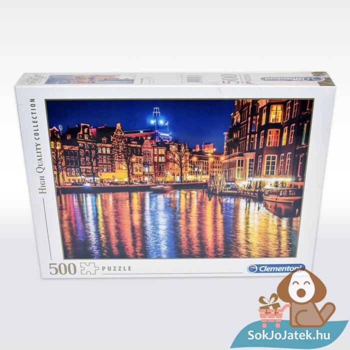 Amszterdam gyönyörű éjszakai fényei puzzle doboza előről, 500 db (Clementoni 35037)