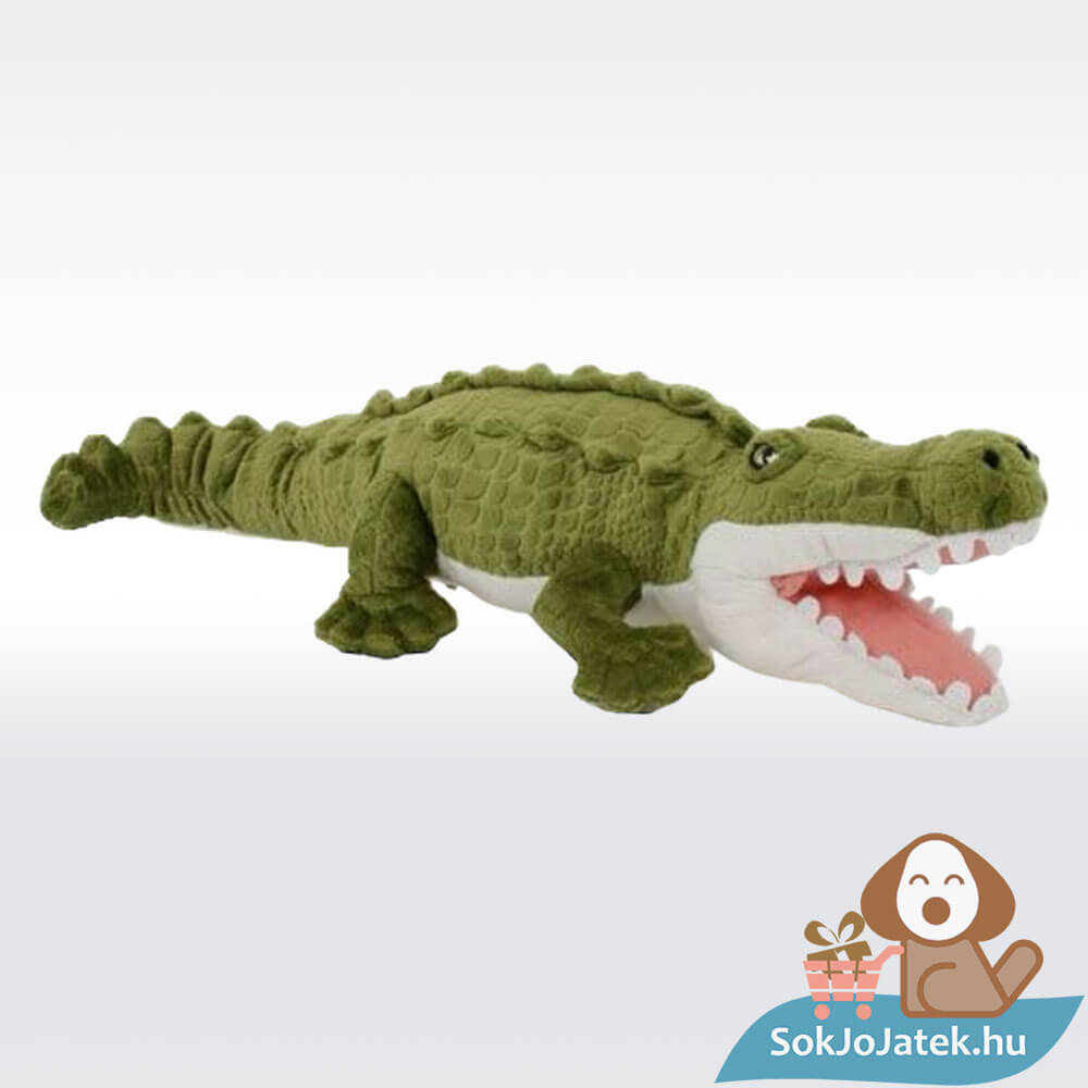 Átölelhető, élethű plüss krokodil nyitott szájjal (51 cm)