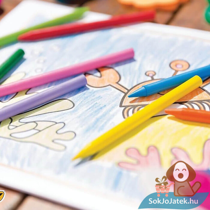 BIC Kids: 12 darabos zsírkréta szett, játék közben
