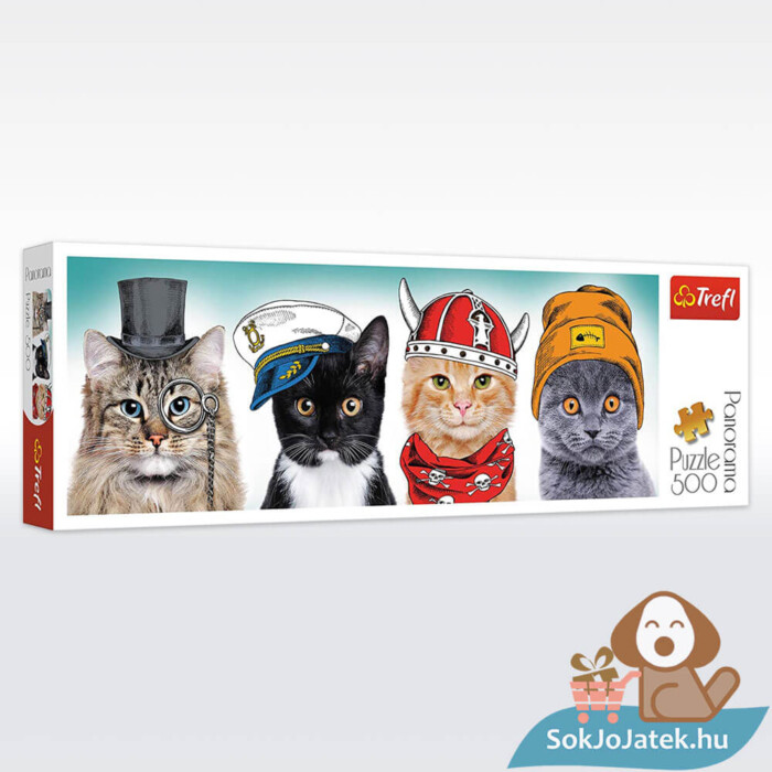 Bolyhos cicák panoráma puzzle doboza, 500 db (Trefl 29504)