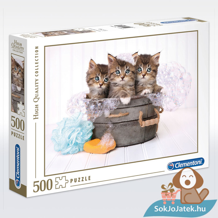 Cicamosdás puzzle doboza, 500 db (Clementoni 35065)