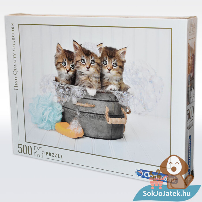 Cicamosdás puzzle doboza balról, 500 db (Clementoni 35065)