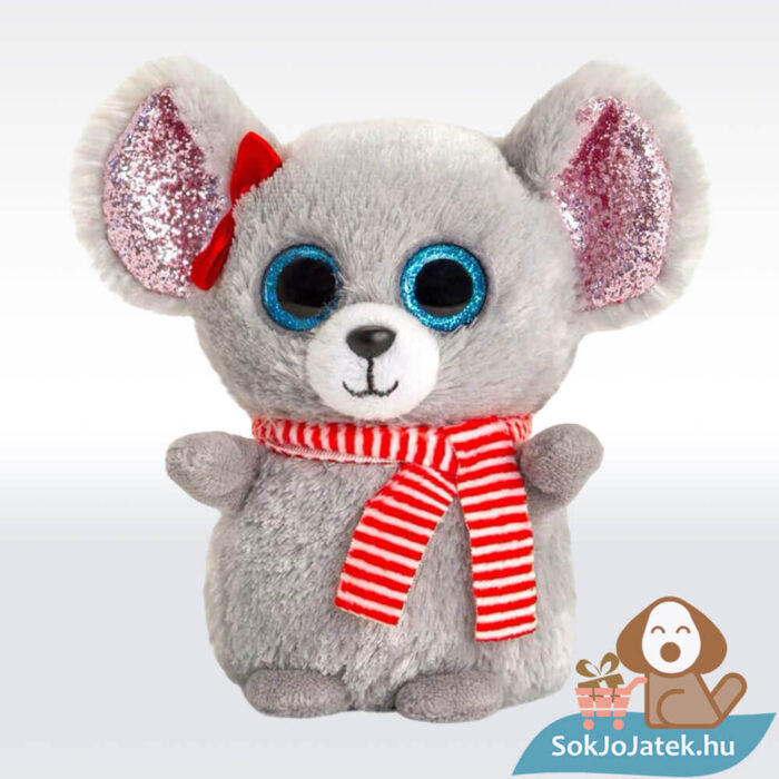 Csillogó szemű karácsonyi plüss egér, 10 cm (Mini Motsu, Keel Toys)