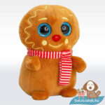 Csillogó szemű karácsonyi plüss mézeskalács, 10 cm (Mini Motsu, Keel Toys)