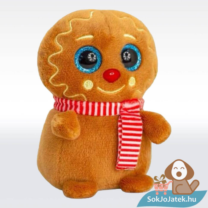 Csillogó szemű karácsonyi plüss mézeskalács, 10 cm (Mini Motsu, Keel Toys)