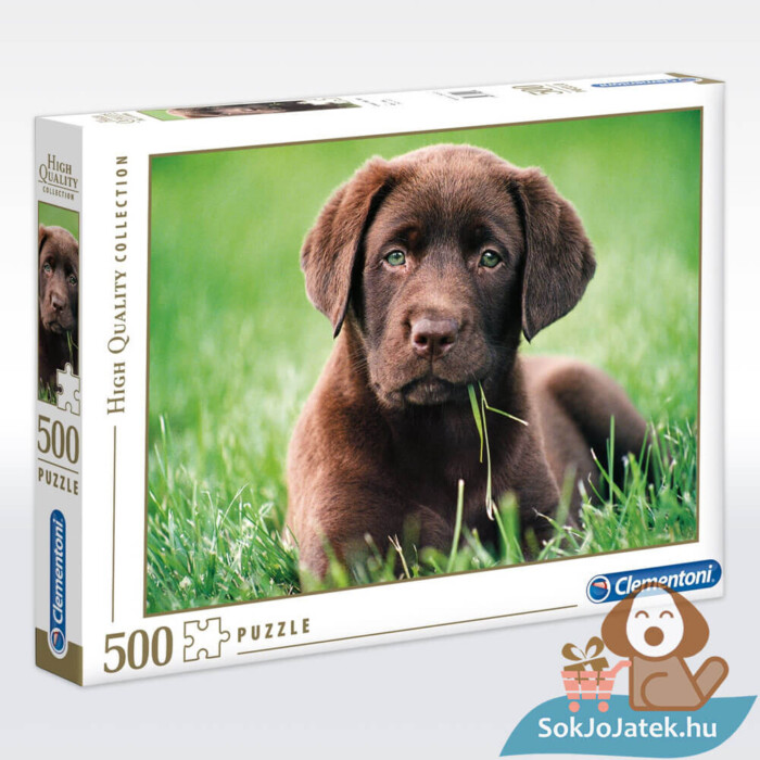 Csoki színű barna kutyás puzzle doboza, 500 db (Clementoni 35072)