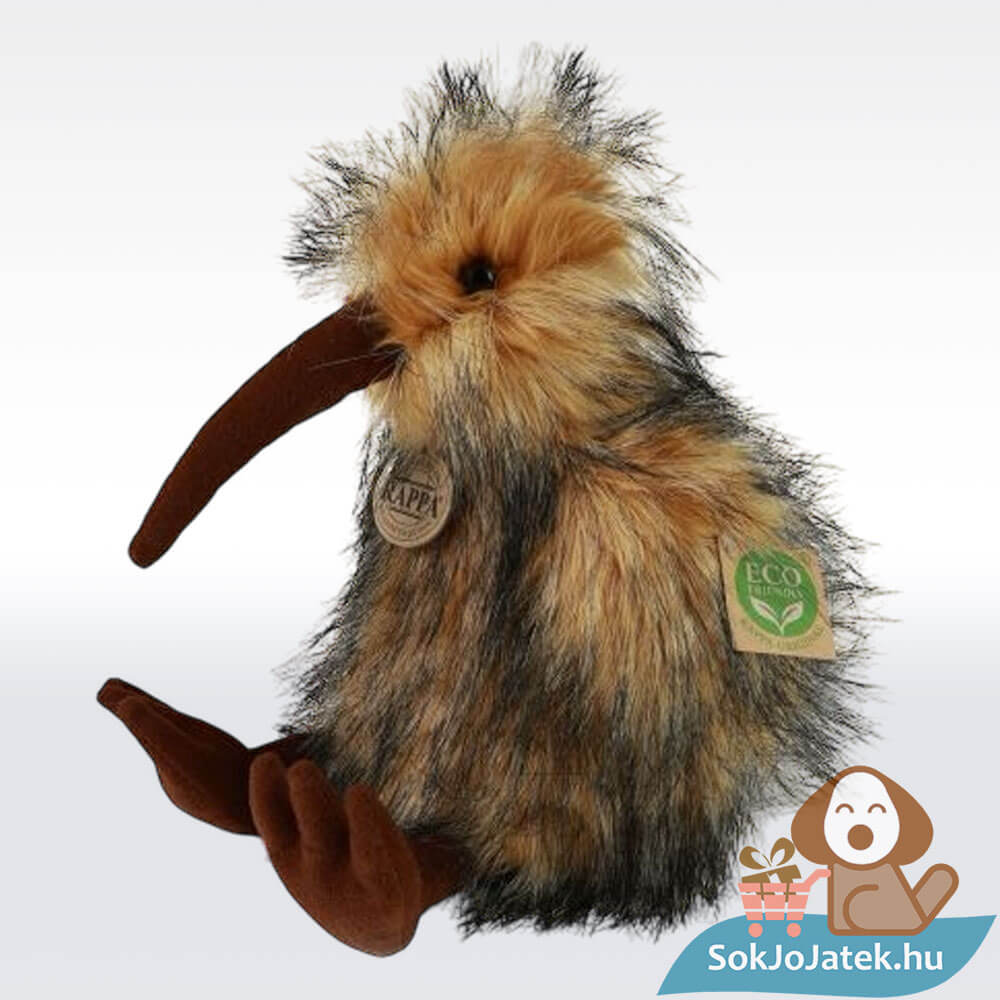 Élethű ülő plüss kivi madár, 21 cm (Rappa)
