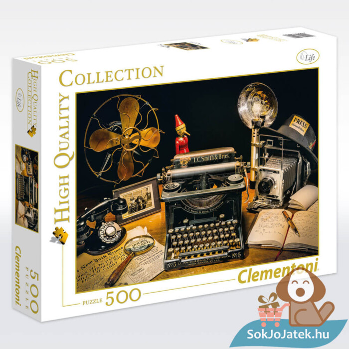 Írógép puzzle doboza, 500 db (Clementoni 35040)