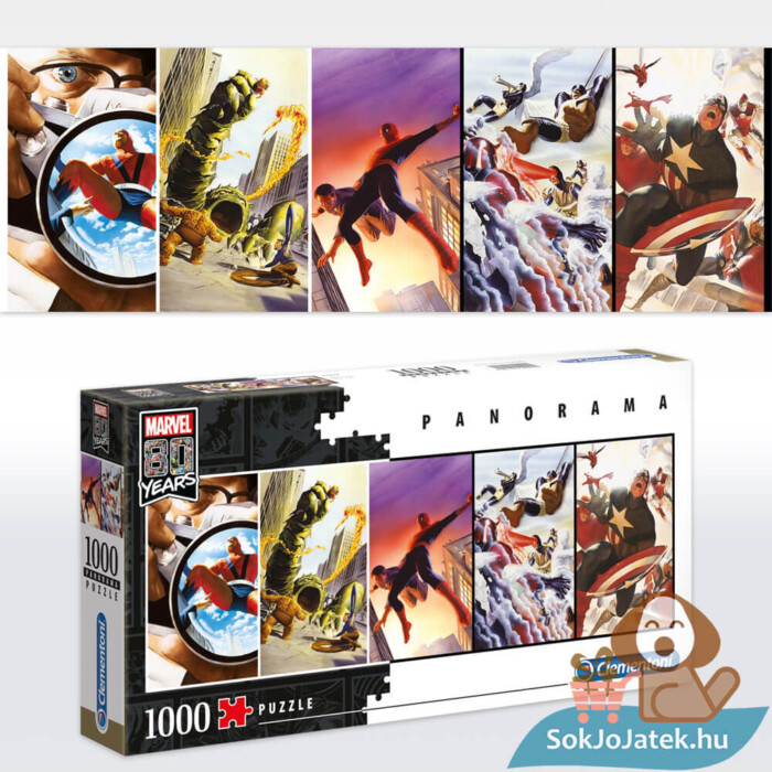 Marvel panoráma puzzle: 80 éves jubíleumi kiadás, 1000 db (Clementoni 39546)