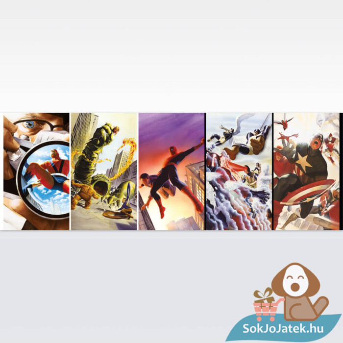 Marvel panoráma puzzle képe: 80 éves jubíleumi kiadás, 1000 db (Clementoni 39546)