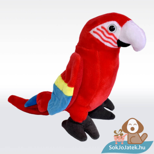 Piros papagáj plüss (15 cm)