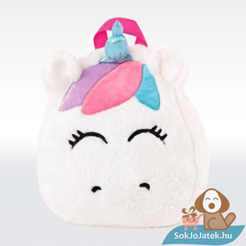 Plüss unikornis hátizsák, fehér (32 cm)